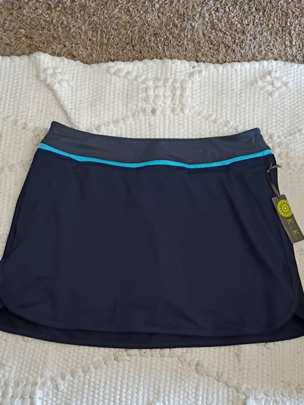 Kiwi- Kate Navy Blue Active Skort with Teal Trim